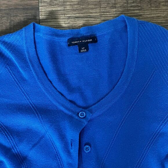 Tommy Hilfiger Blue Cardigan Womens Small Preppy Casual 4th of July - Picture 6 of 7